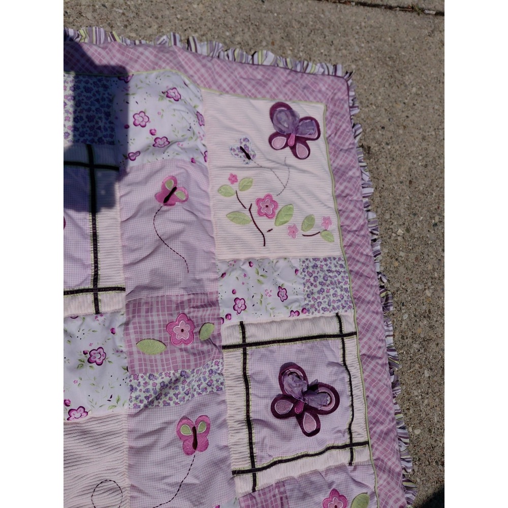Cocalo Baby Crib Quilt Lavender Butterfly Sugar Plum - Picture 3 of 8